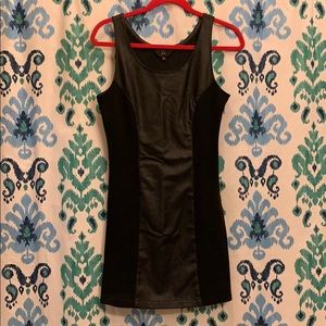 Black Faux Leather Dress